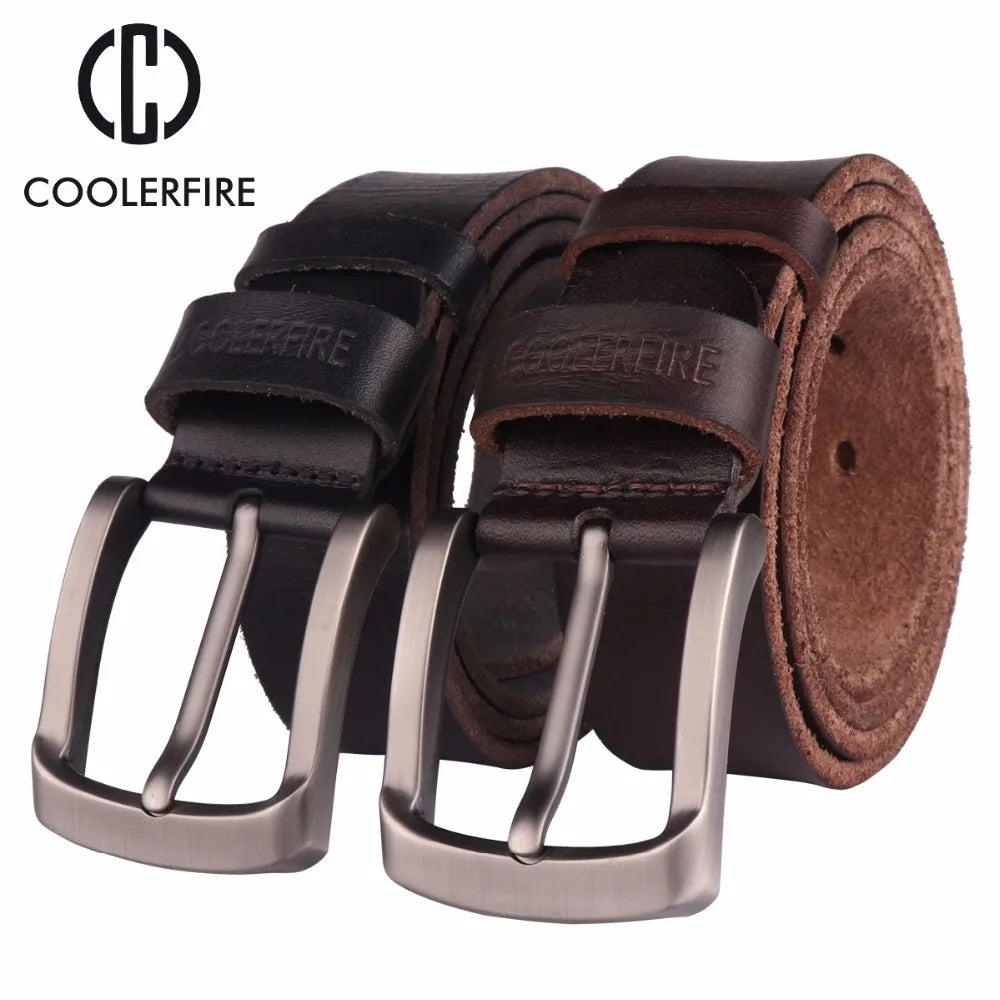 100% Genuine Cowskin Top Layer Men's Leather  Belt COOLERFIRE