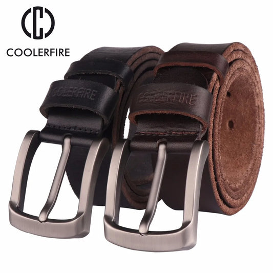 100% Genuine Cowskin Top Layer Men's Leather  Belt COOLERFIRE