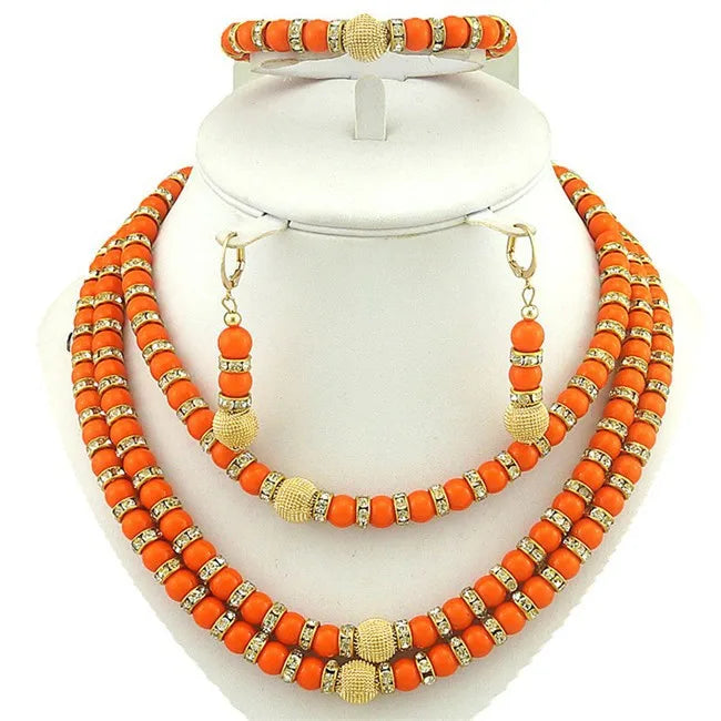 African Bead Necklace Jewelry Sets.