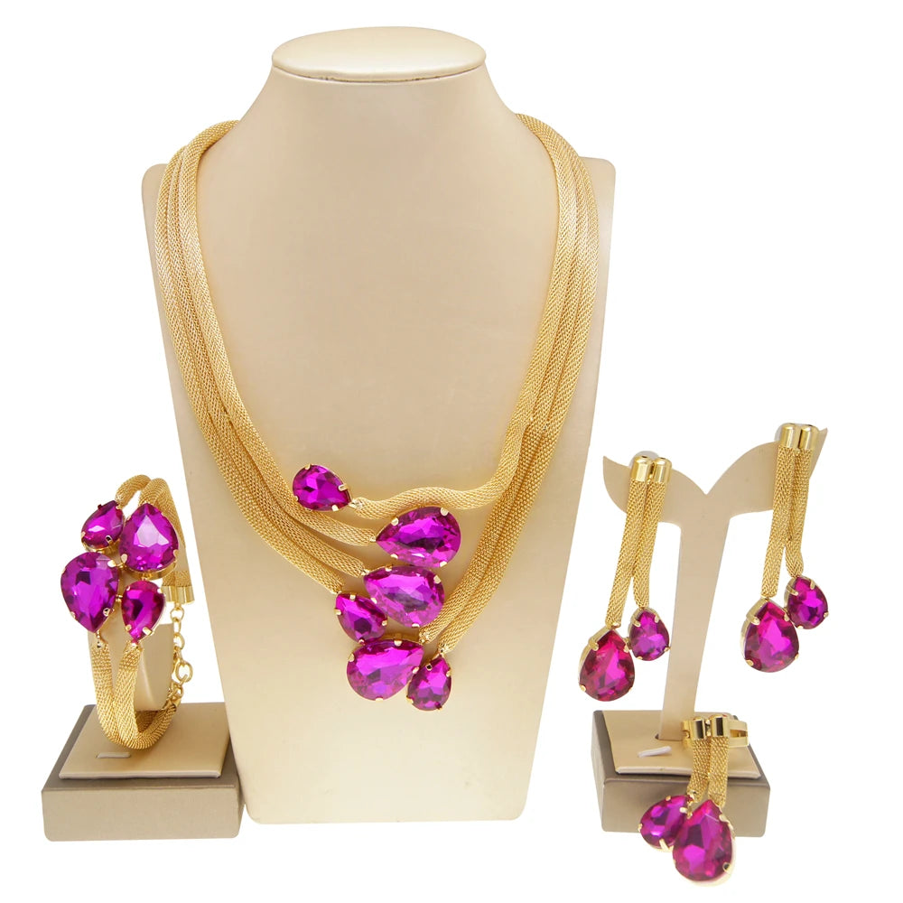 Zhuerrui Pakistani Gold Neckless Jewelry Set