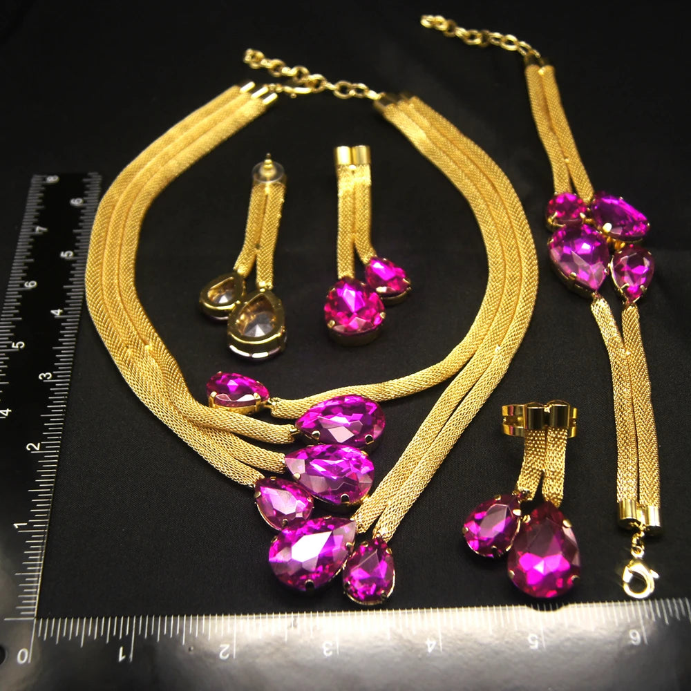 Zhuerrui Pakistani Gold Neckless Jewelry Set
