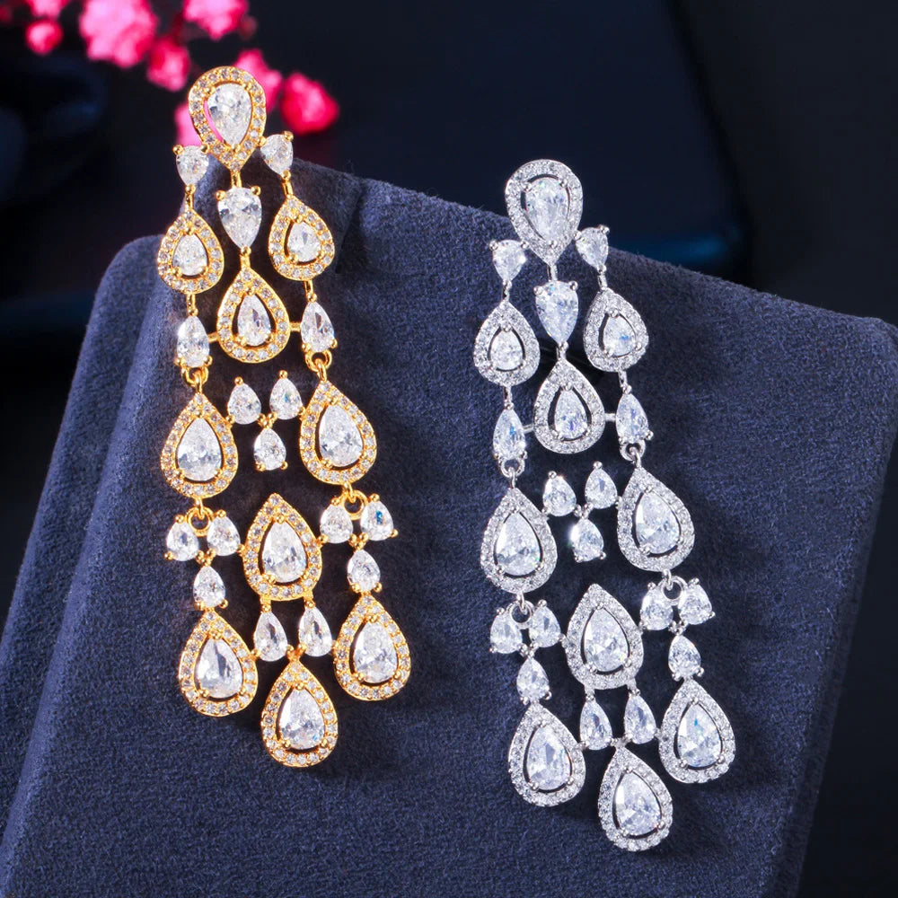 African Pera High Quality  CZ Zircon Earrings