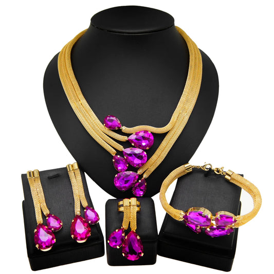 Zhuerrui Pakistani Gold Neckless Jewelry Set