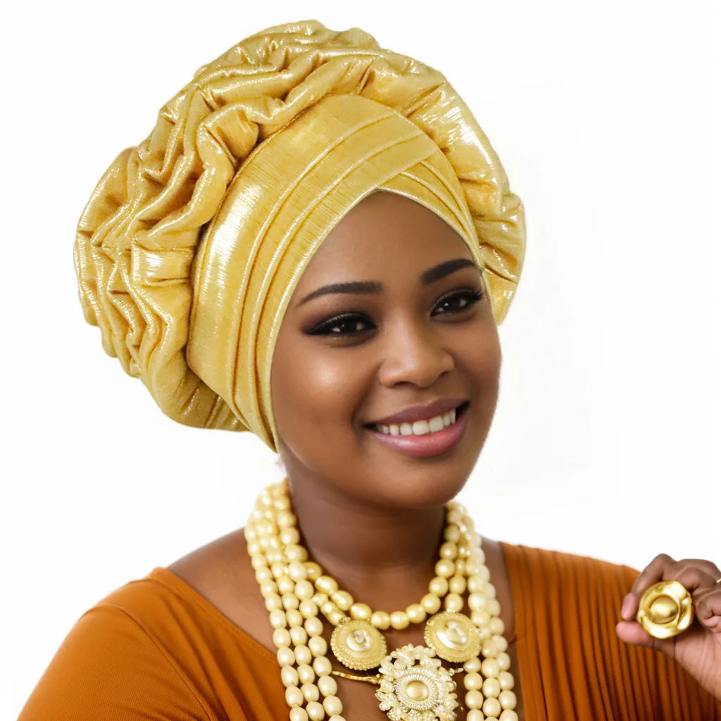 New Fashion African Turban Head wear Auto Gele for Woman