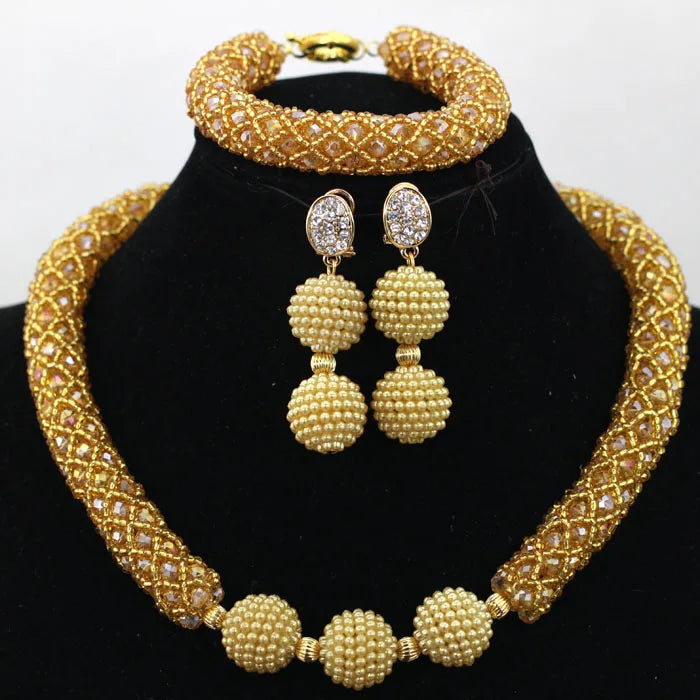 Handmade Glamorous Teal Green African Beads Jewelry Set