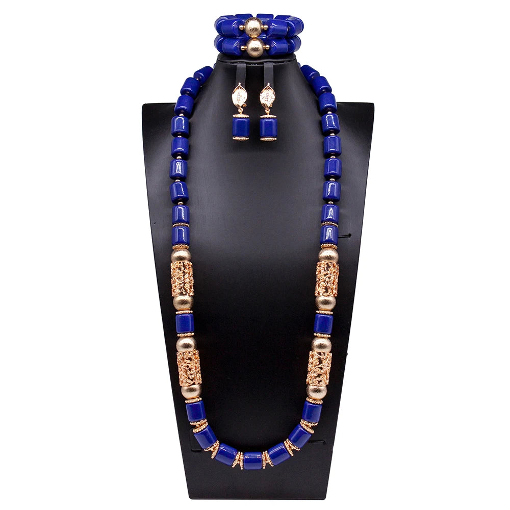 African Coral Beads Necklace Set for Wedding and Cultural Events