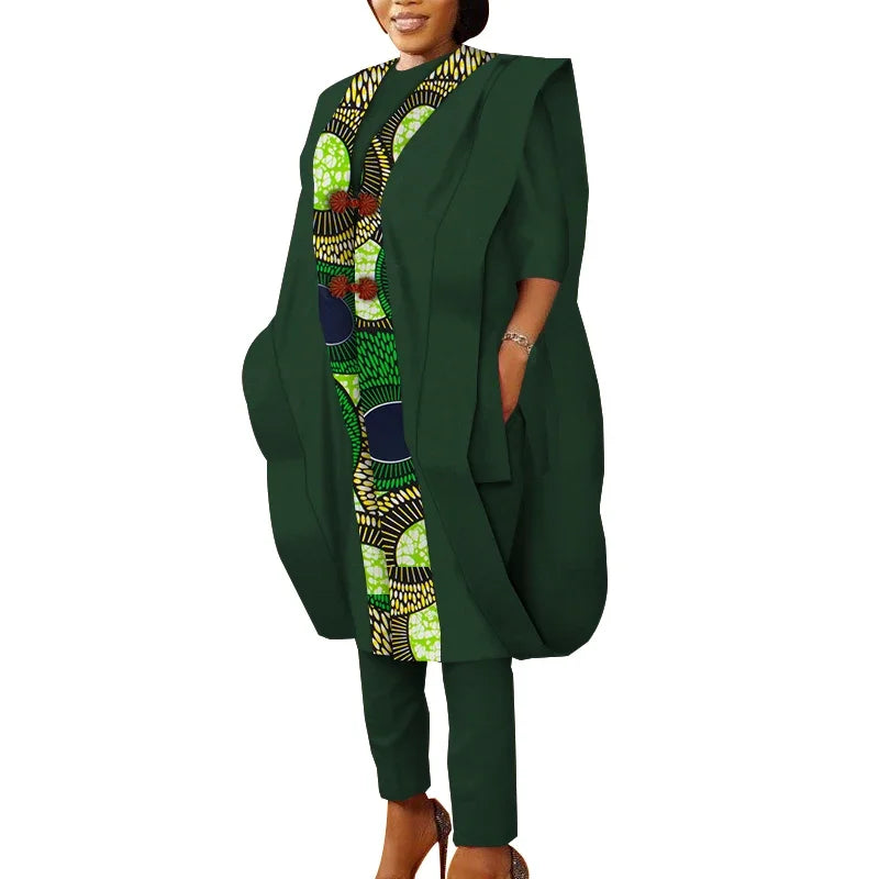 3pcs Set Ankara African Prints Women's Tops & Pants