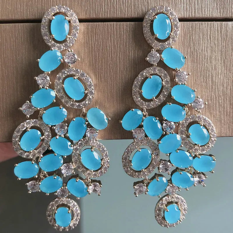 Bilincolor Green Cubic Zircon  Earring for Women