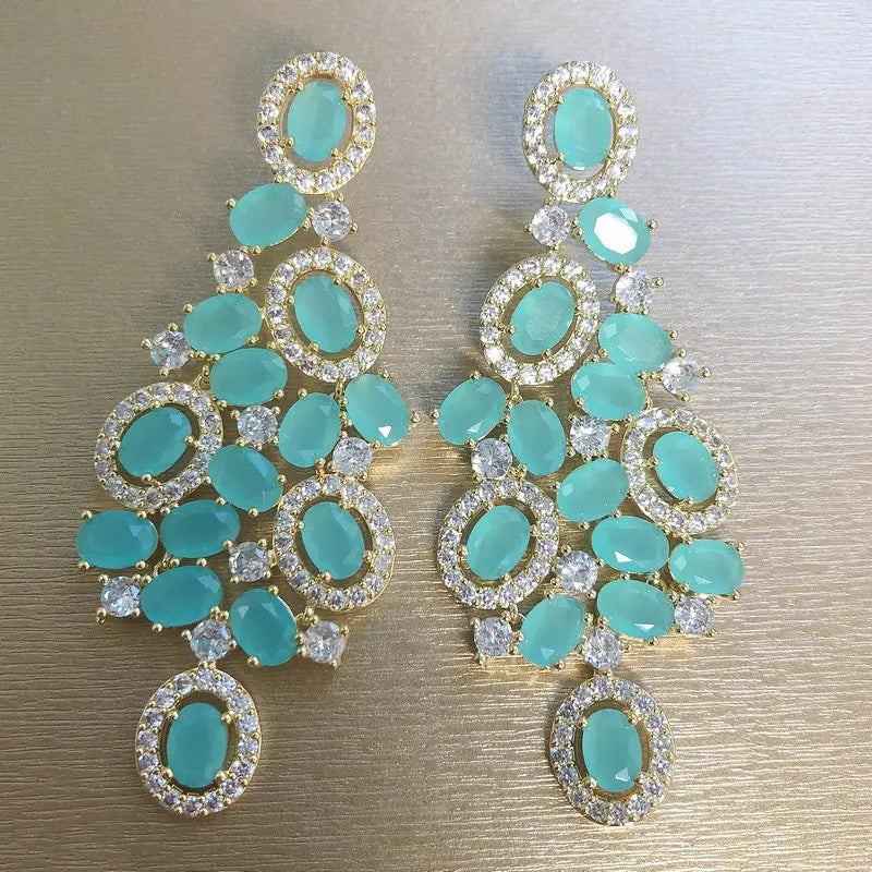 Bilincolor Green Cubic Zircon  Earring for Women