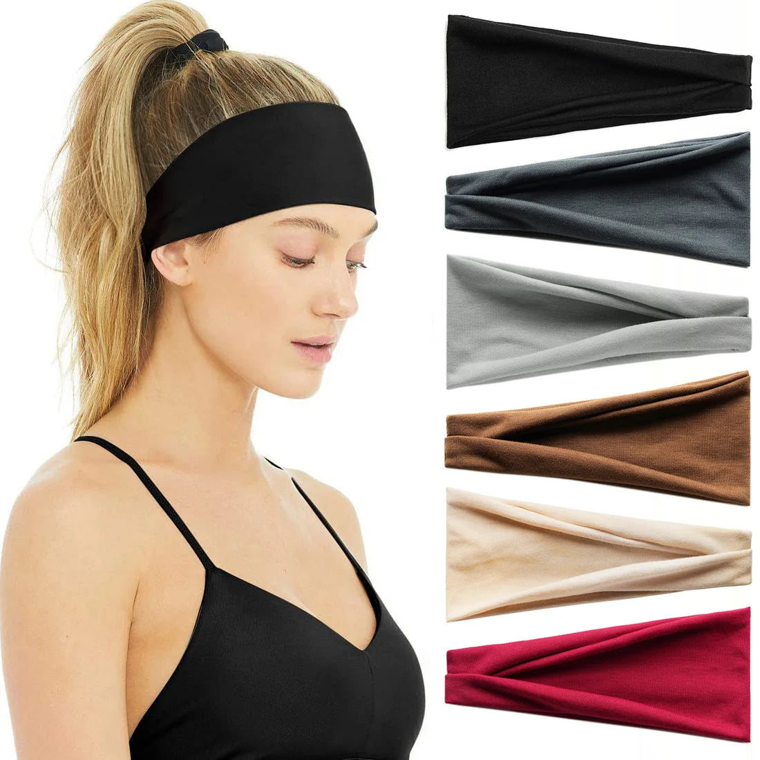 Sports Yoga Headbands for Men & Women with Simple Adjustable straps. Running Absorb Sweat.