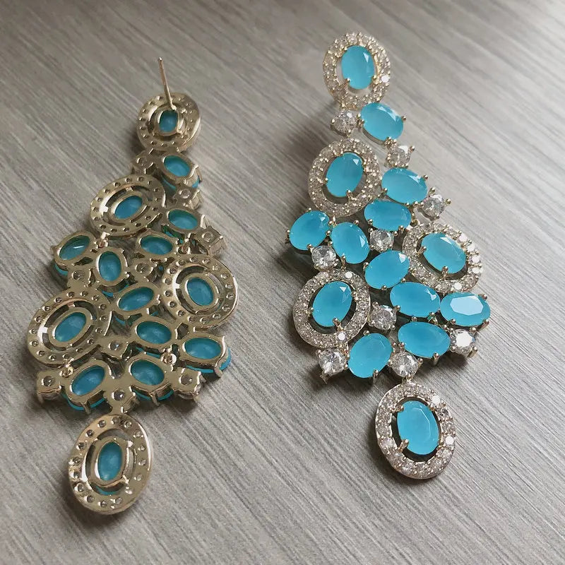 Bilincolor Green Cubic Zircon  Earring for Women