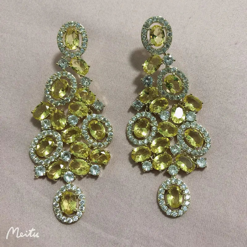 Bilincolor Green Cubic Zircon  Earring for Women