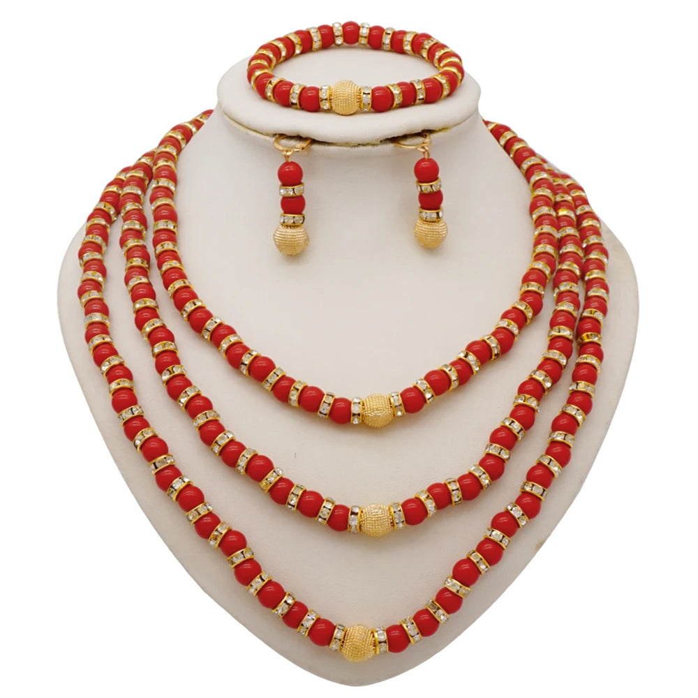 African Bead Necklace Jewelry Sets.