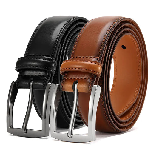 Men's Leather Belt Pin Buckle Luxury Brand