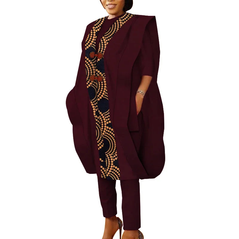 3pcs Set Ankara African Prints Women's Tops & Pants