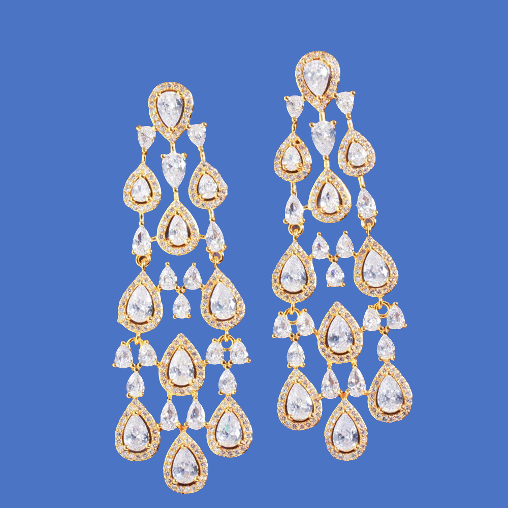 African Pera High Quality  CZ Zircon Earrings