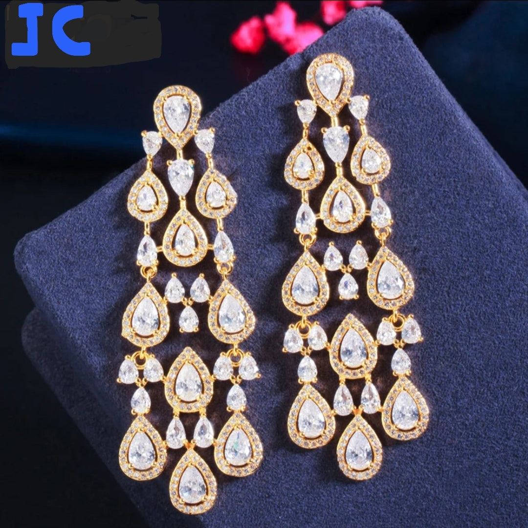 African Pera High Quality  CZ Zircon Earrings